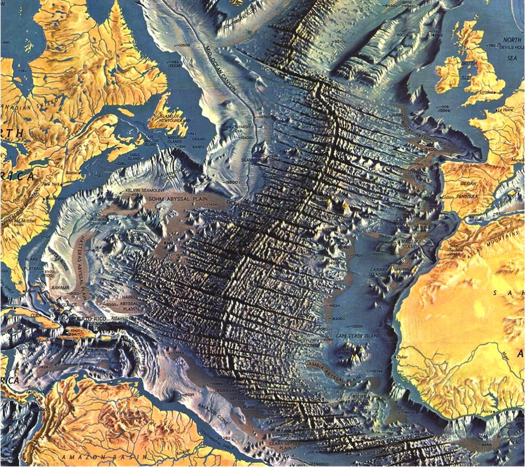 Amazing Facts About The Ocean Live Life   Atlantic Ocean Floor Map 1024x911 